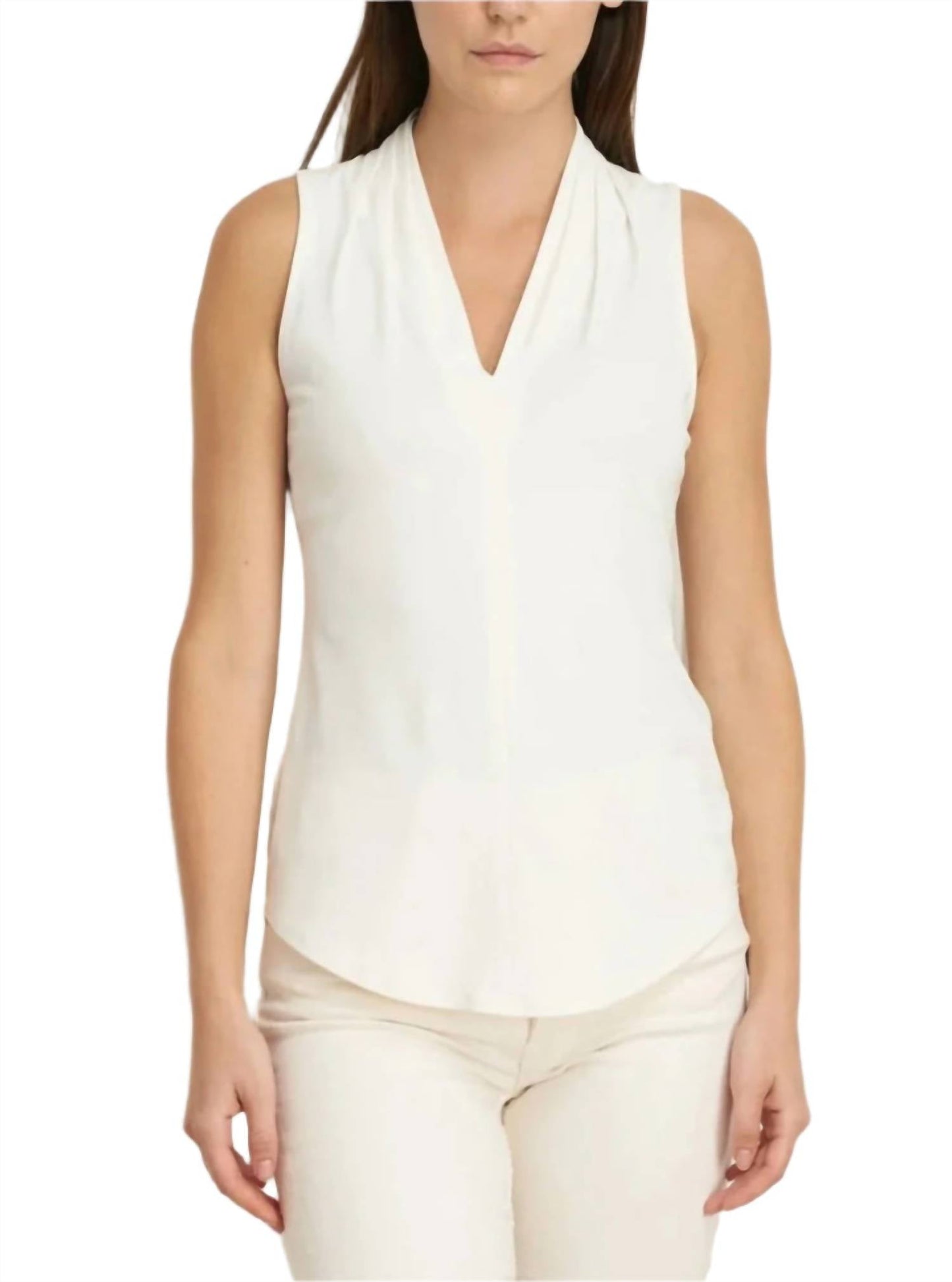 Iris Setlakwe - Sleeveless Pleated V-neck Top