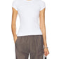 Enza Costa - Textured Rib Cap Sleeve Crew Shirt