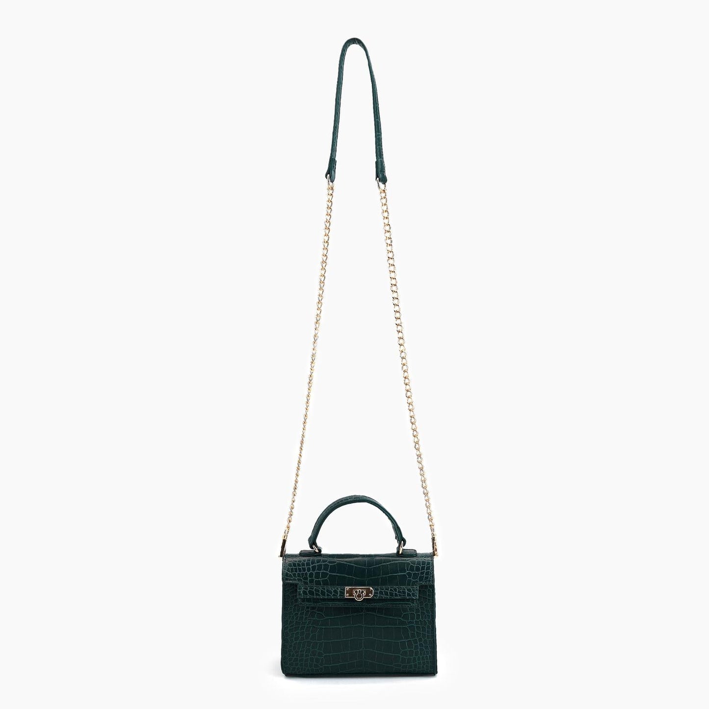 Like Dreams - Women's Lantern Faux Croc Crossbody Bag