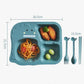 3-compartment Silicone Dinosaur Toddler Feeding Set