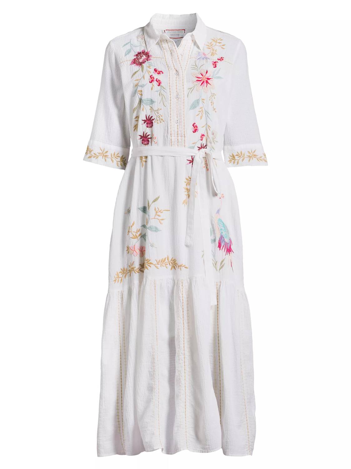 Johnny Was - Darcey Henley Tiered Shirt Dress With Slip