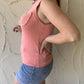 Pol - Button Front Tank With Lace Detail