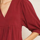 Entro - V Neck Baby Doll Dress