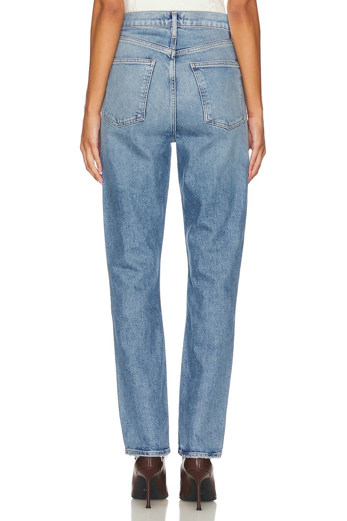 Agolde - High Rise Stovepipe Straight Cotton Jean