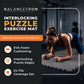 BalanceFrom Fitness Foam Interlocking Exercise Floor Mat, 96 SqFt, Gray (2 Pack)