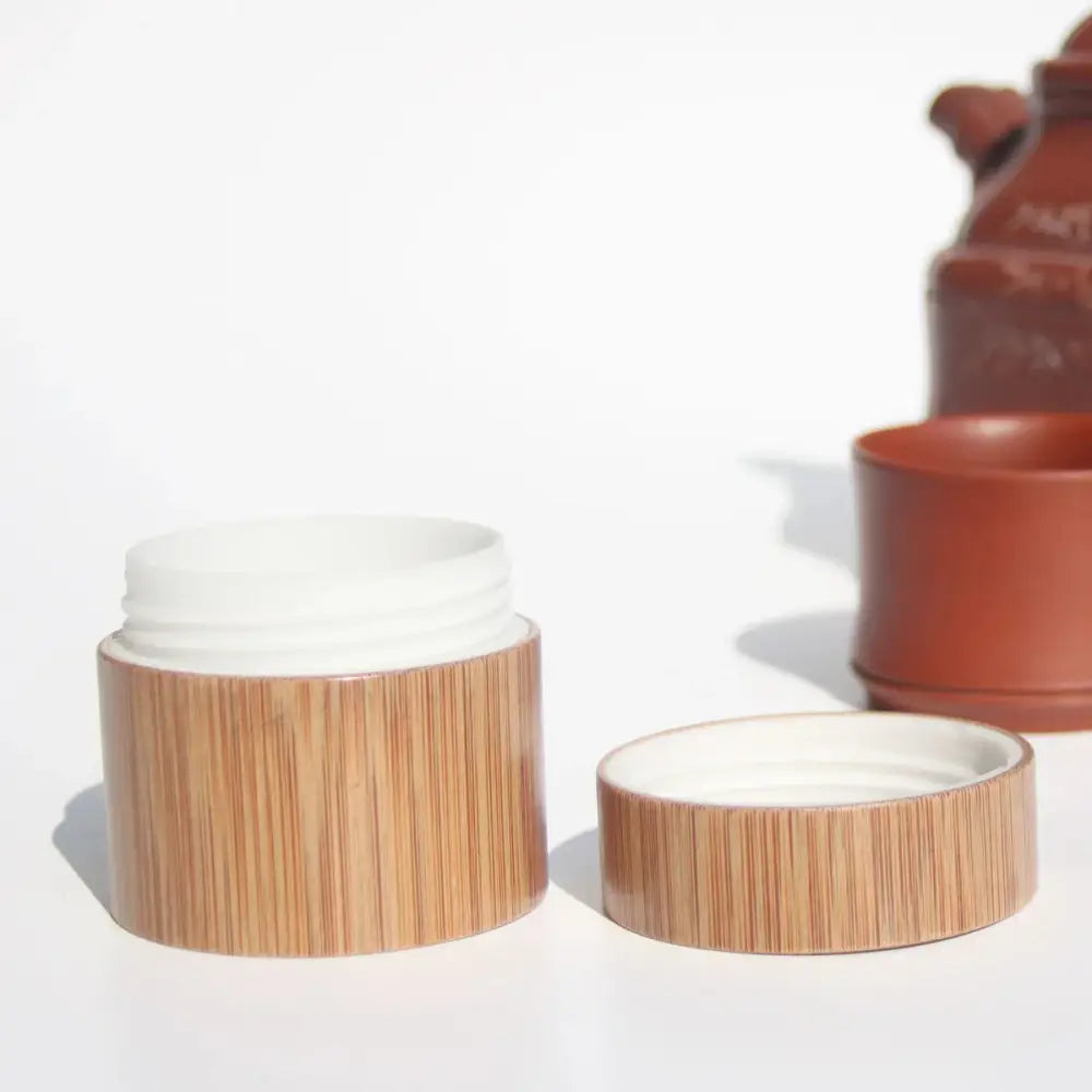 Handcrafted Eco Friendly Bamboo Cosmetic Jars