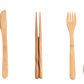 Bamboo Utensil Set with Checkered Travel Roll Case