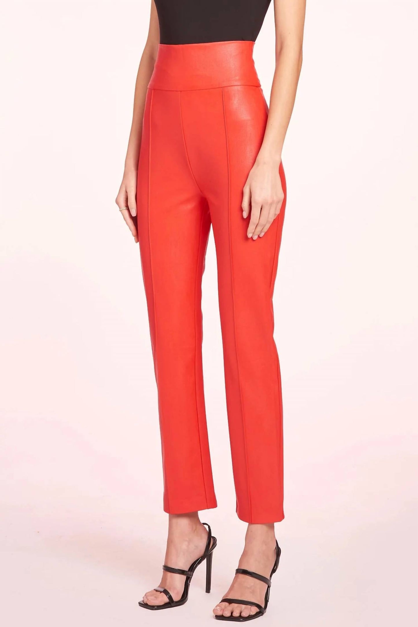 Amanda Uprichard - Romana High Waisted Faux Leather Pant