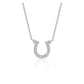 14k White Gold Horseshoe Design Diamond Pendant