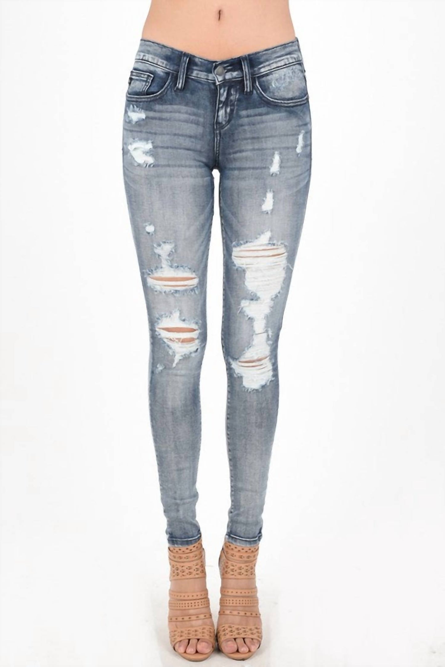 Judy Blue - Booytfull Wash Out Destroyed Skinny Jeans - Plus