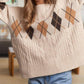 Adora - Diamond Pattern Cable Knit Sweater