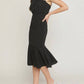 Entro - Pleated Strapless Midi Dress
