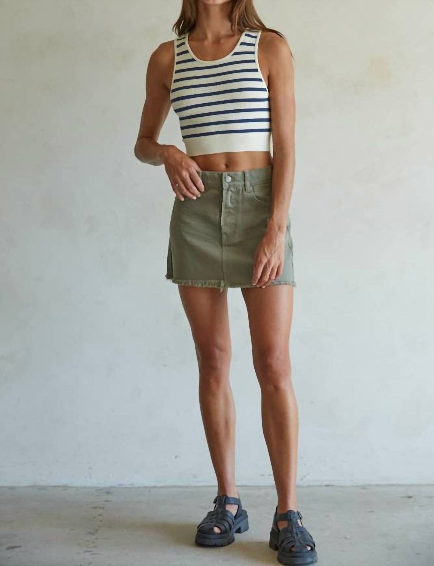 By Together - Fray Detail Mini Skirt