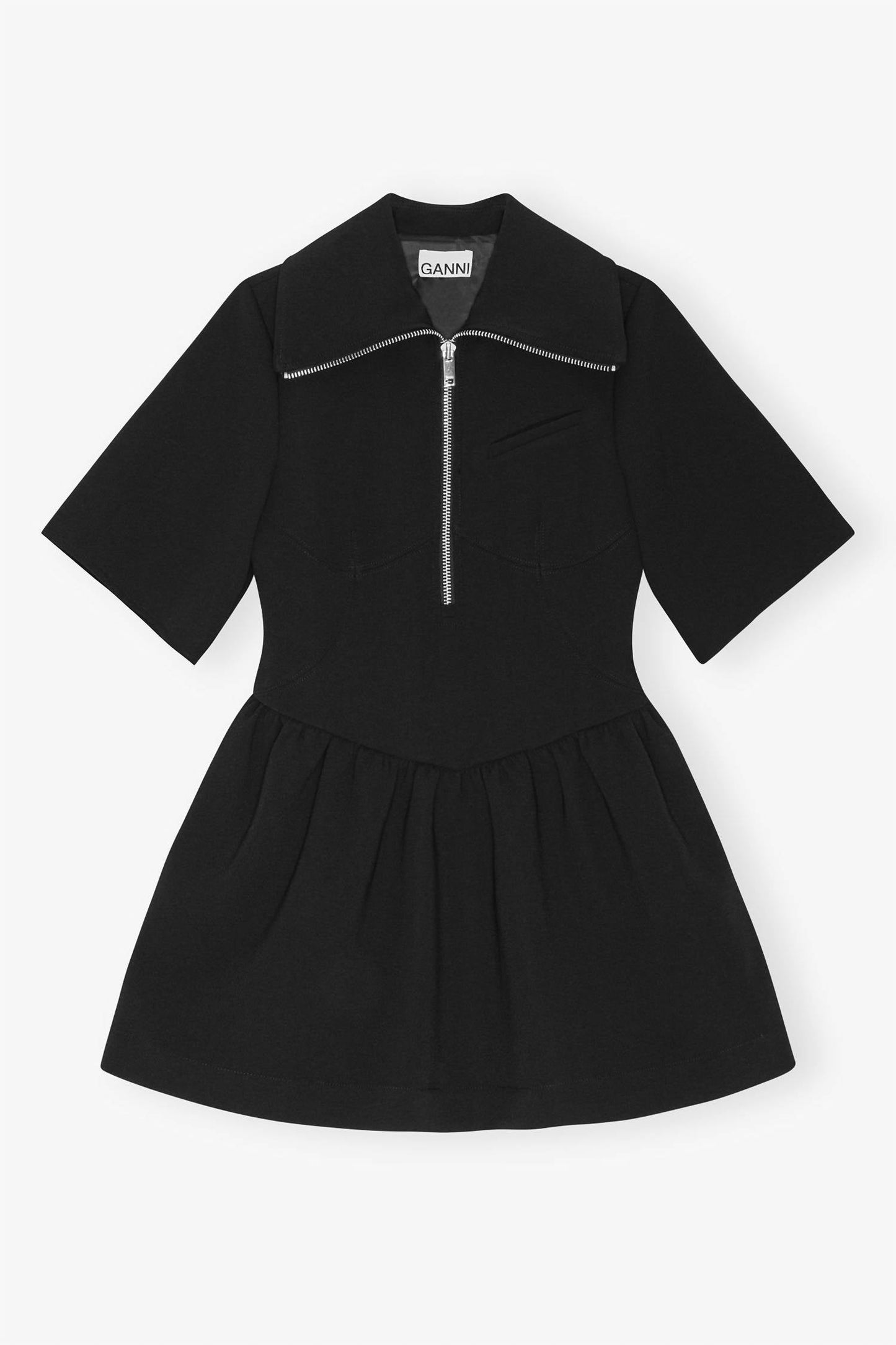 Ganni - Women's Bonded Crepe Mini Dress