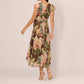 Adrianna Papell - Flutter Sleeve High Low Midi Wrap Dress