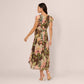 Adrianna Papell - Flutter Sleeve High Low Midi Wrap Dress