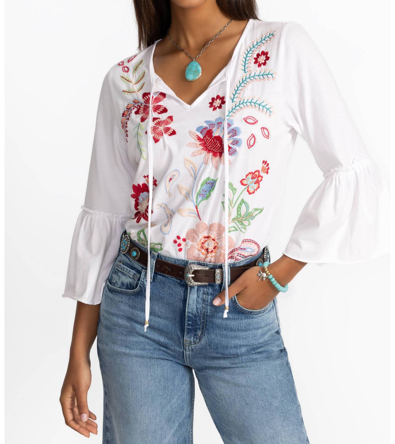 Johnny Was - Freyde Ruffle Sleeve Top