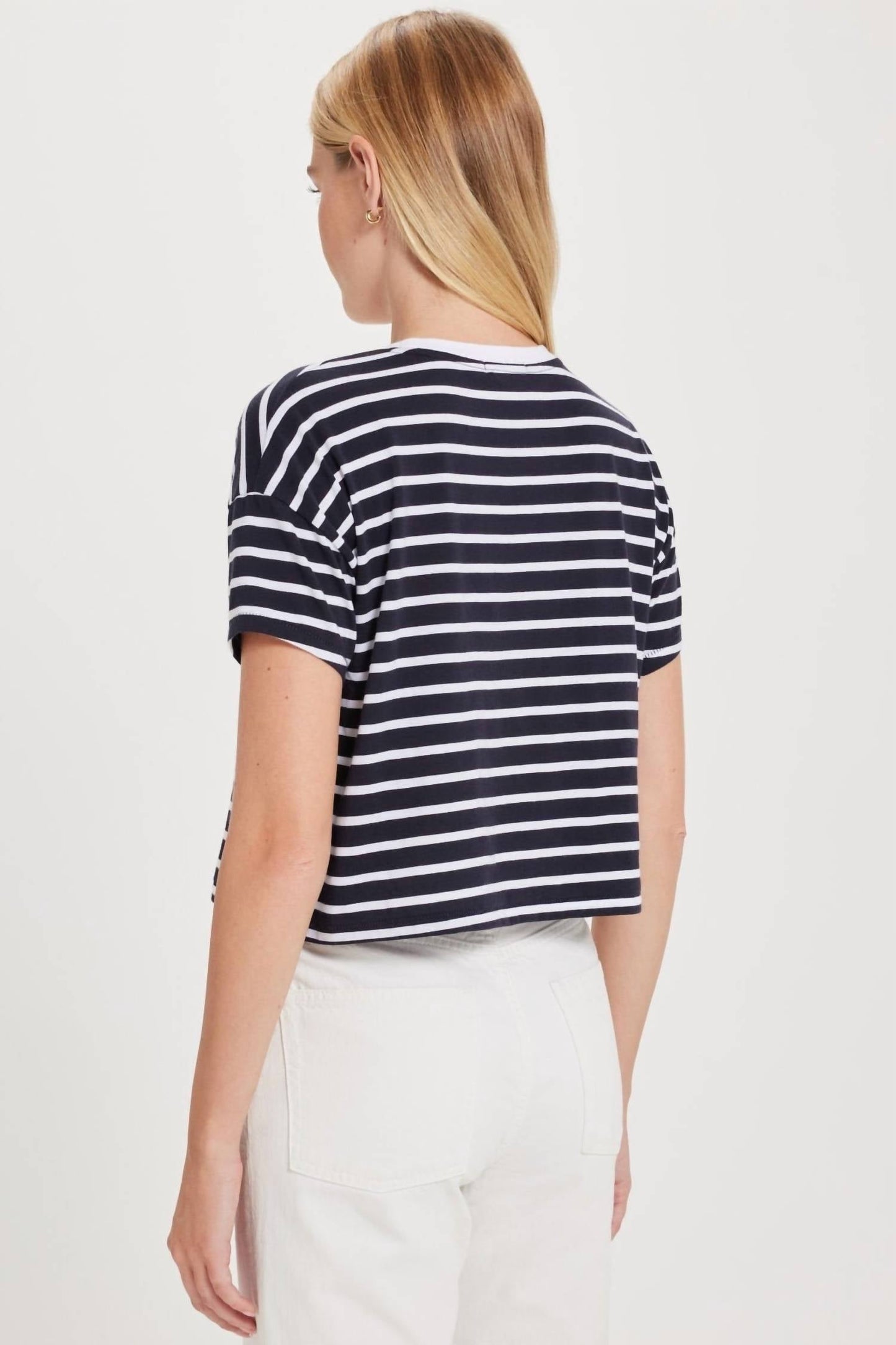 Goldie Tees - Stripe Drop Shoulder Crop Tee