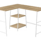 L-Shape Computer Desk with Storage Shelves