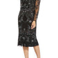 Adrianna Papell - Sweetheart Neck Beaded Midi Dress