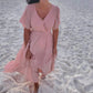 Bluivy - Flowy Wrap Tiered Maxi Dress