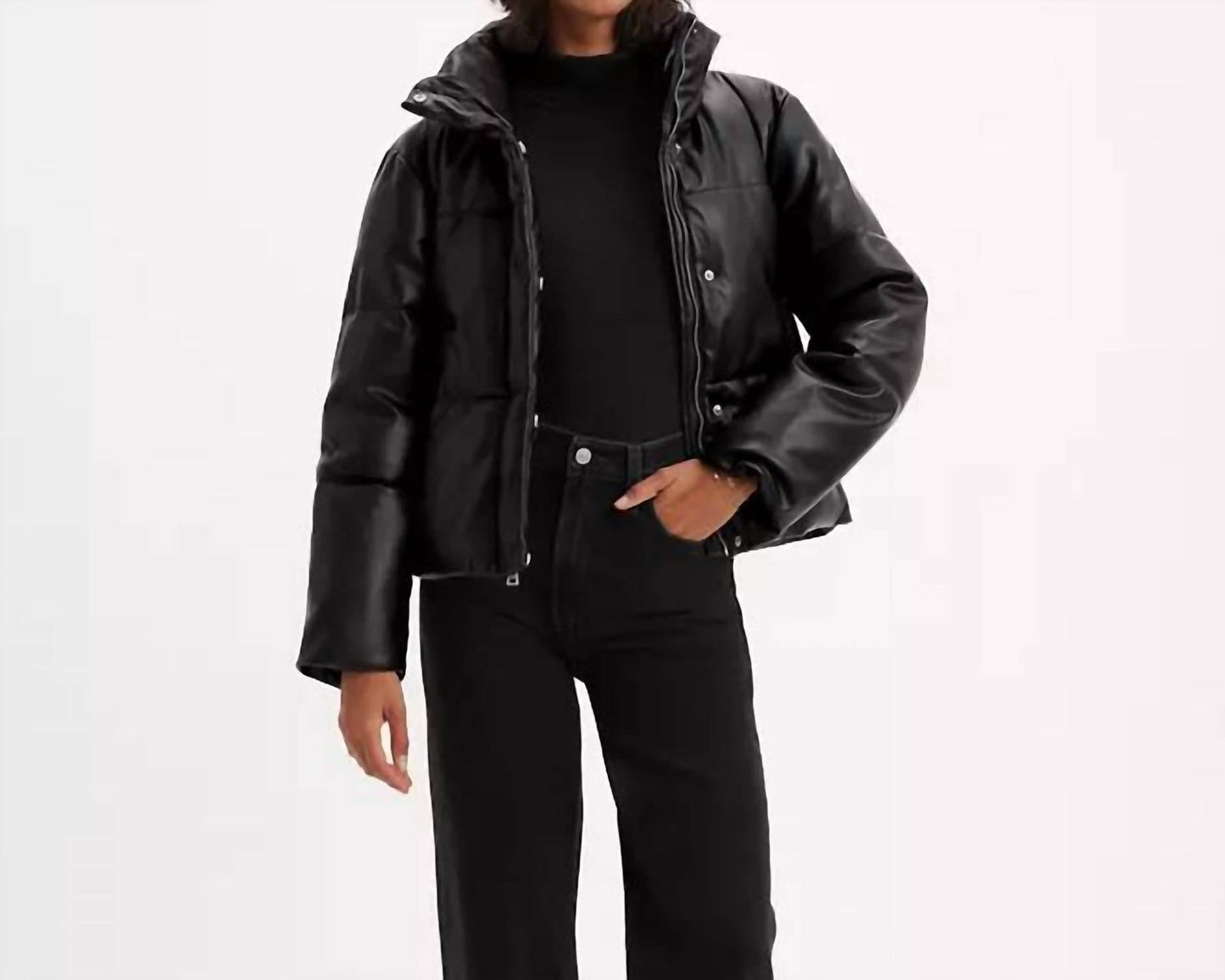 Levi'S - Faux Leather Bomber Puff Jacket
