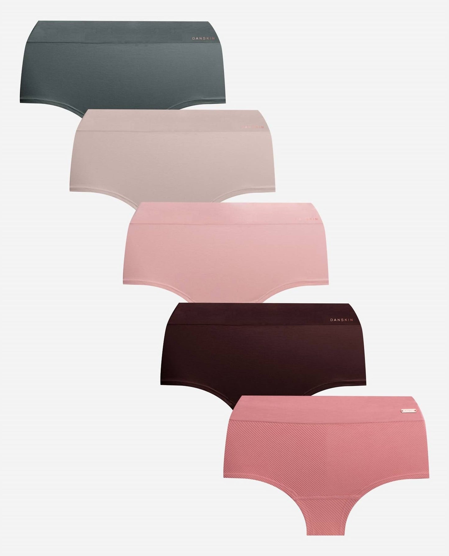 Danskin - Women's 5-pack Seamless Ribbed Hipster Underwear
