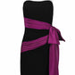 Theia - Women's Ruched Organza Sash Short Crepe Dress
