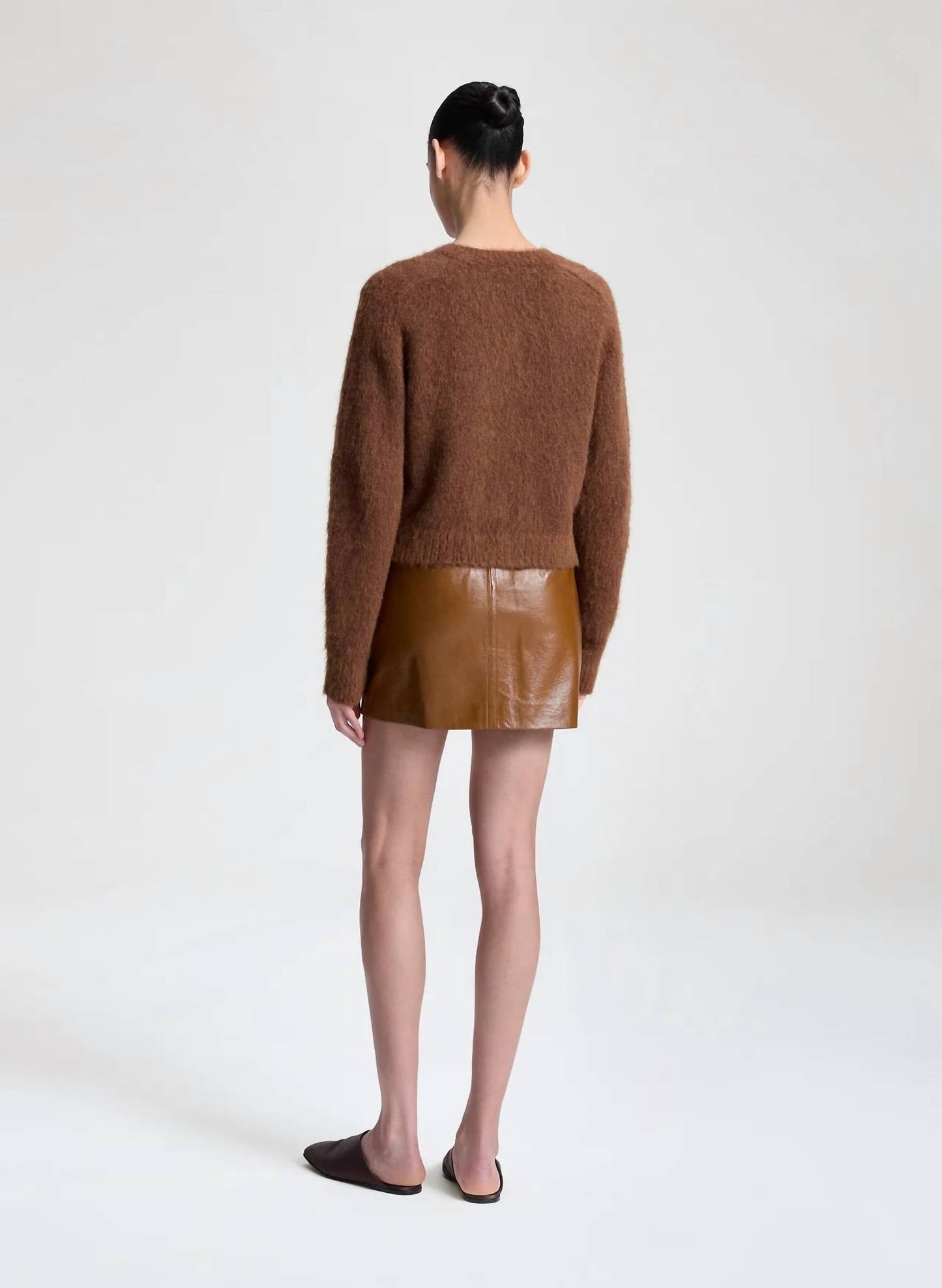 A.L.C. - Cowan Glossy Leather Mini Skirt