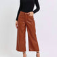 Judy Blue - High Rise Tummy Control Faux Leather Crop Wide Leg Jeans