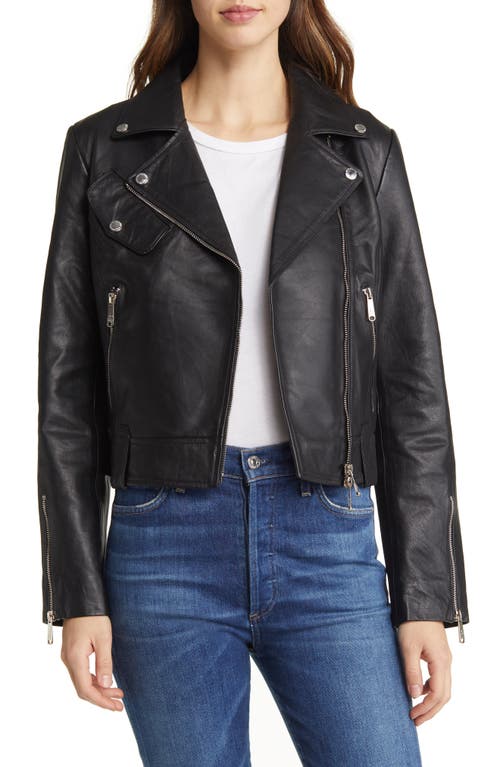 Sam Edelman Black Leather Moto Jacket Size Large