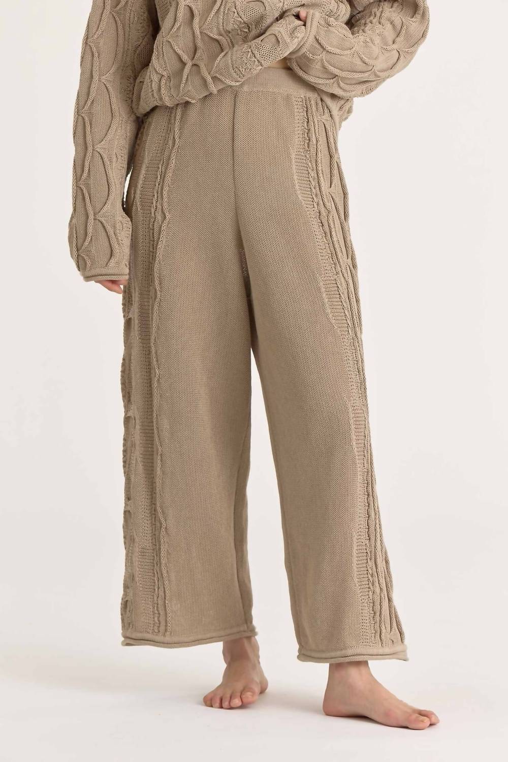 Black Crane - Cable Knit Pants