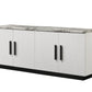 Matilda Cabinet Console Table with White Faux Marble Top