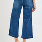 Risen - High Rise Crop Wide Waist Chain Detail Jeans