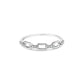 .925 Sterling Silver Diamond Accent Paperclip Band Ring (I-J Color, I2-I3 Clarity) - Ring Size 6