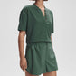 Varley - Kasey Mock Placket Rib Tee