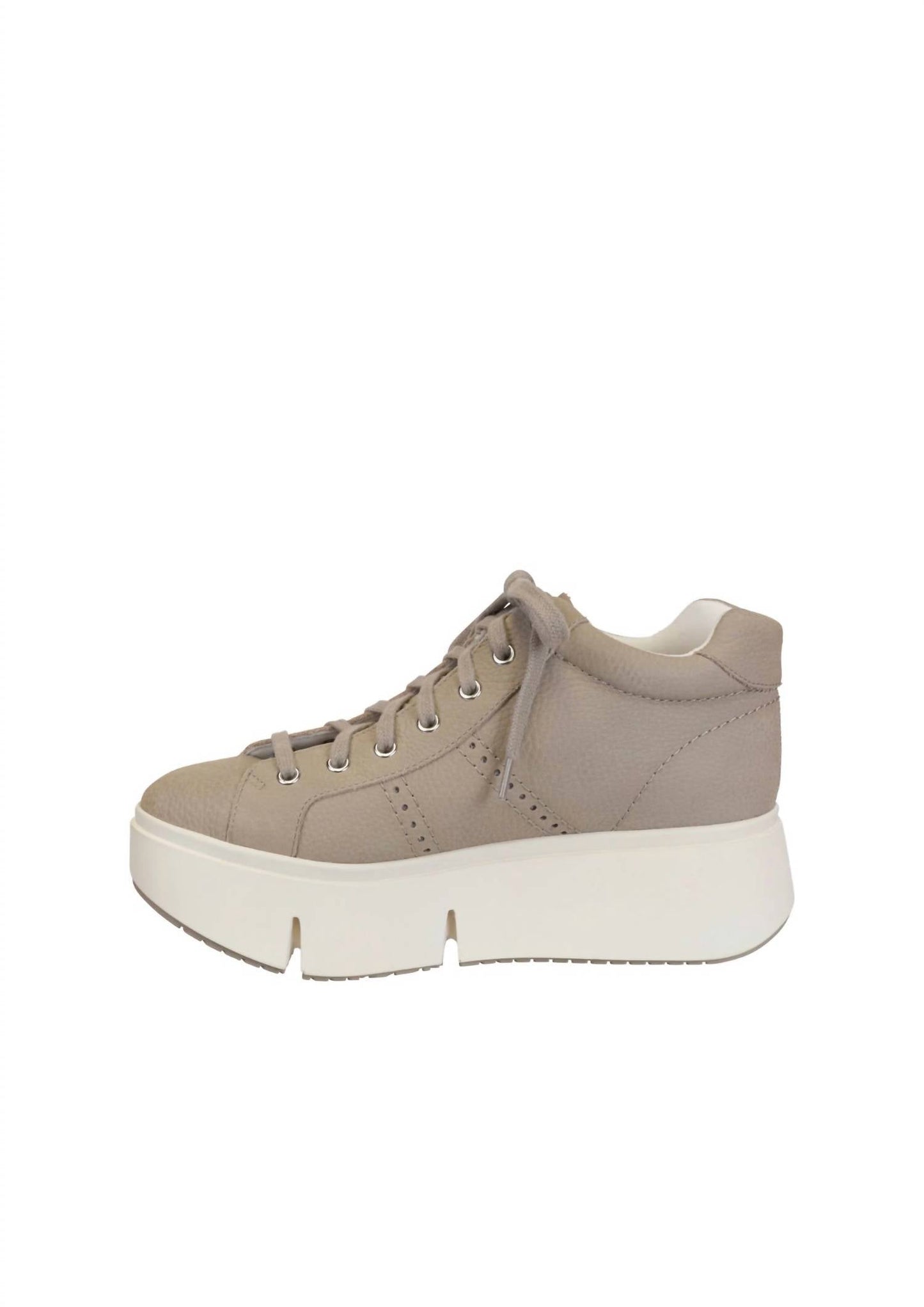 Essex Classics - Women's Greige Platform High Top Sneakers