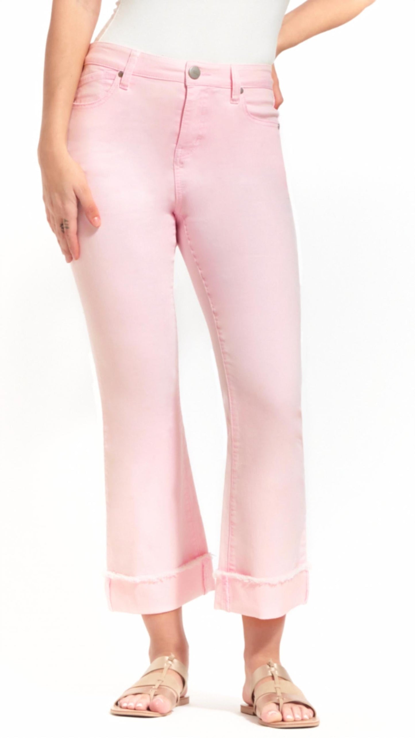 1822 Denim - High Rise Cuffed Demi Boot Cut Jeans