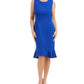 Kasper Women's Scalloped-Hem Sleeveless Dress Dark Blue Size 10