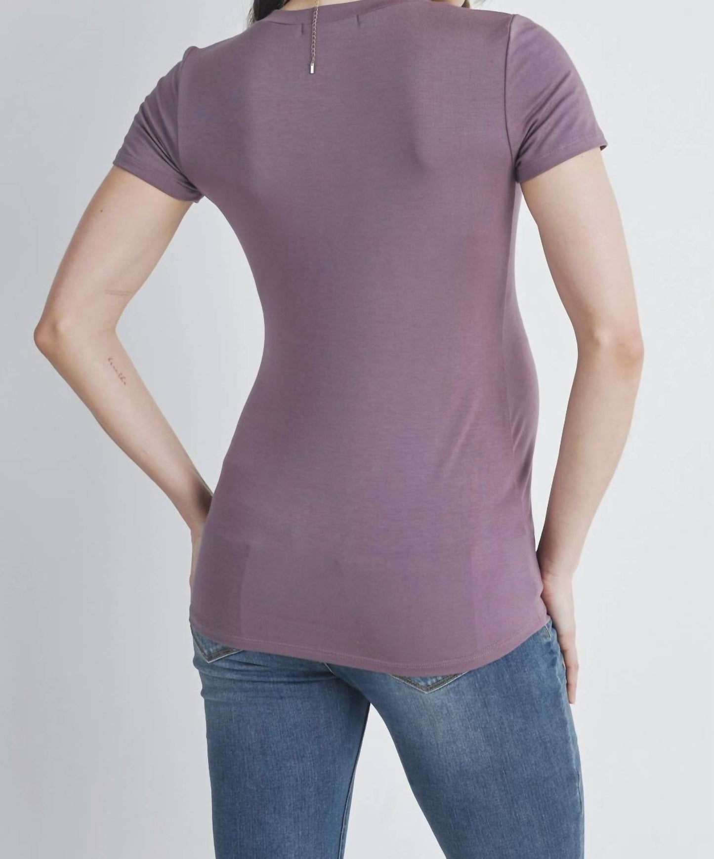 Hello Miz - Ruched Short Sleeve Maternity T-Shirt