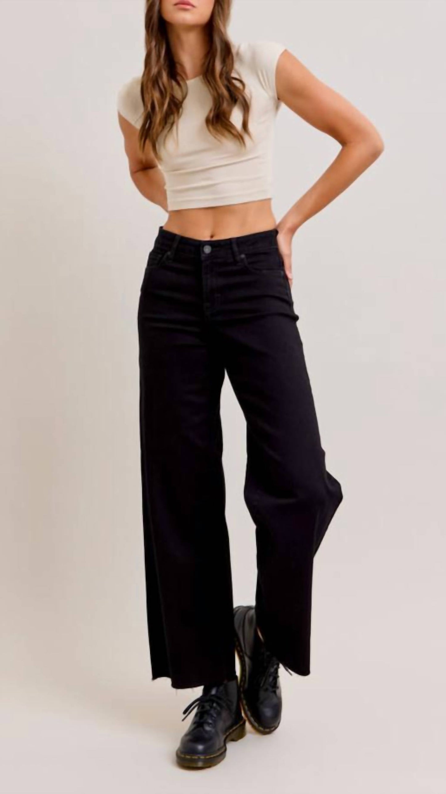 Hidden - Nori Mid Rise Wide Leg Jeans