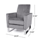 Bolt Upholstered Recliner Chair With Stainless Steel Base - Gray / Chrome