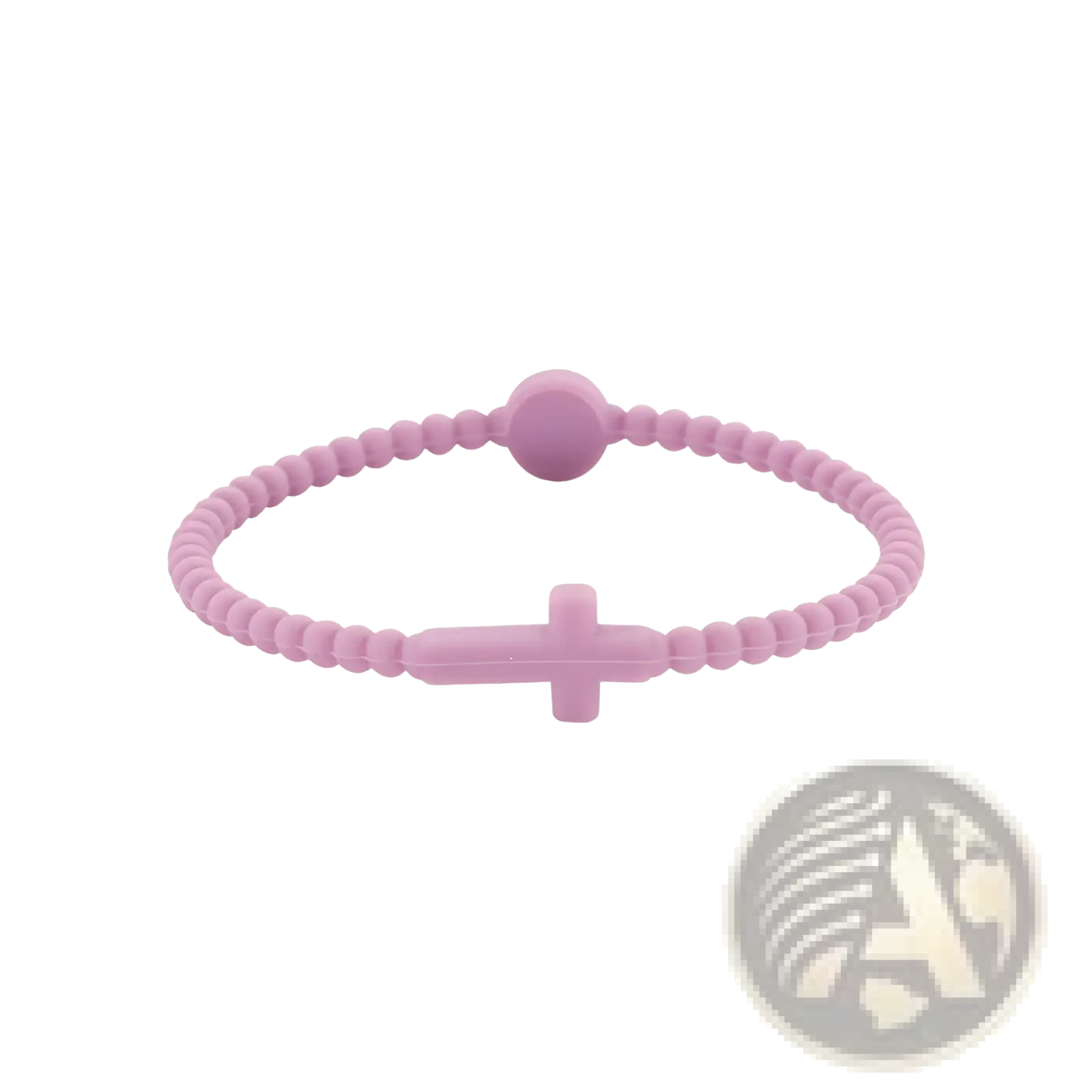 Beaded Silicone Cross Bracelet with Round Clasp