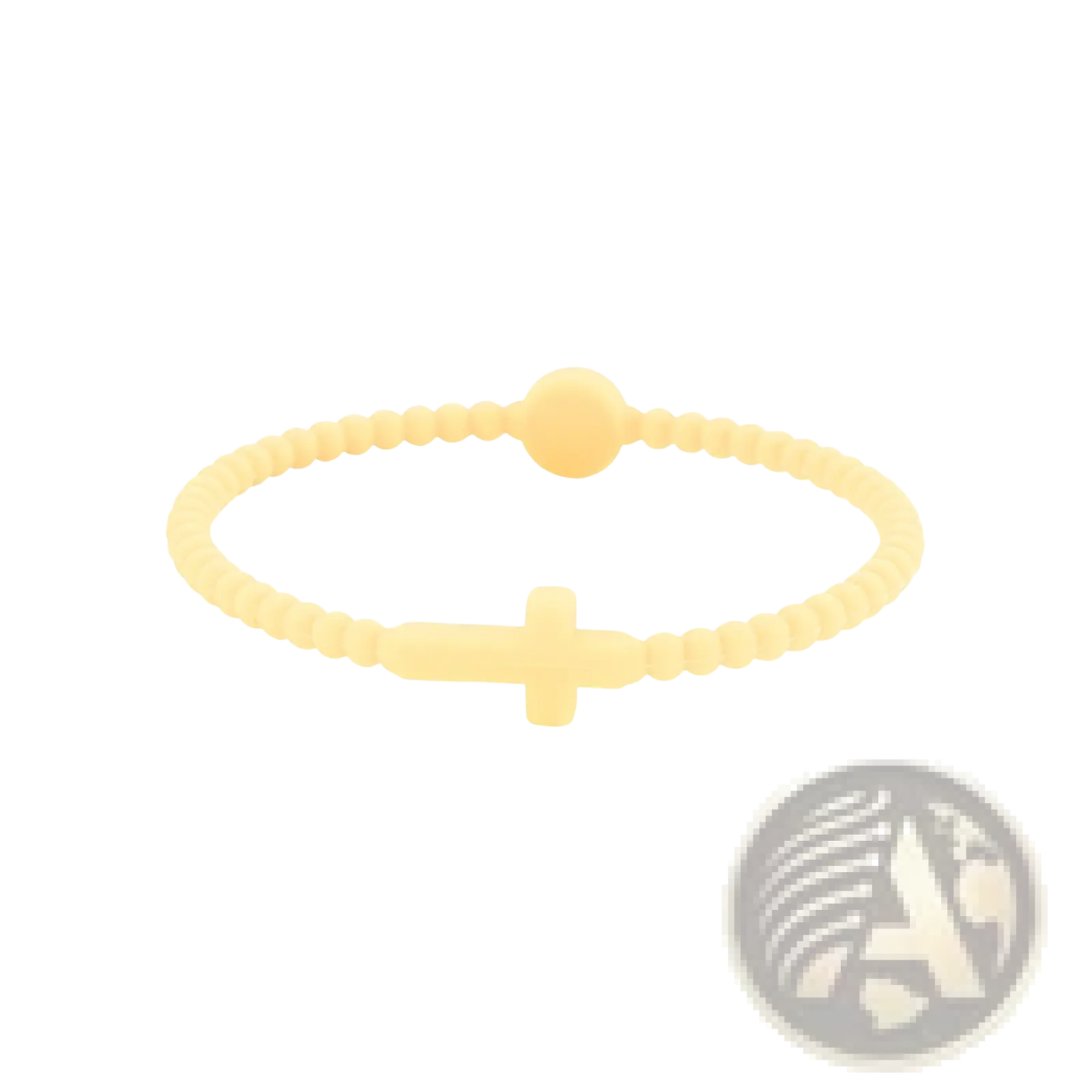 Beaded Silicone Cross Bracelet with Round Clasp