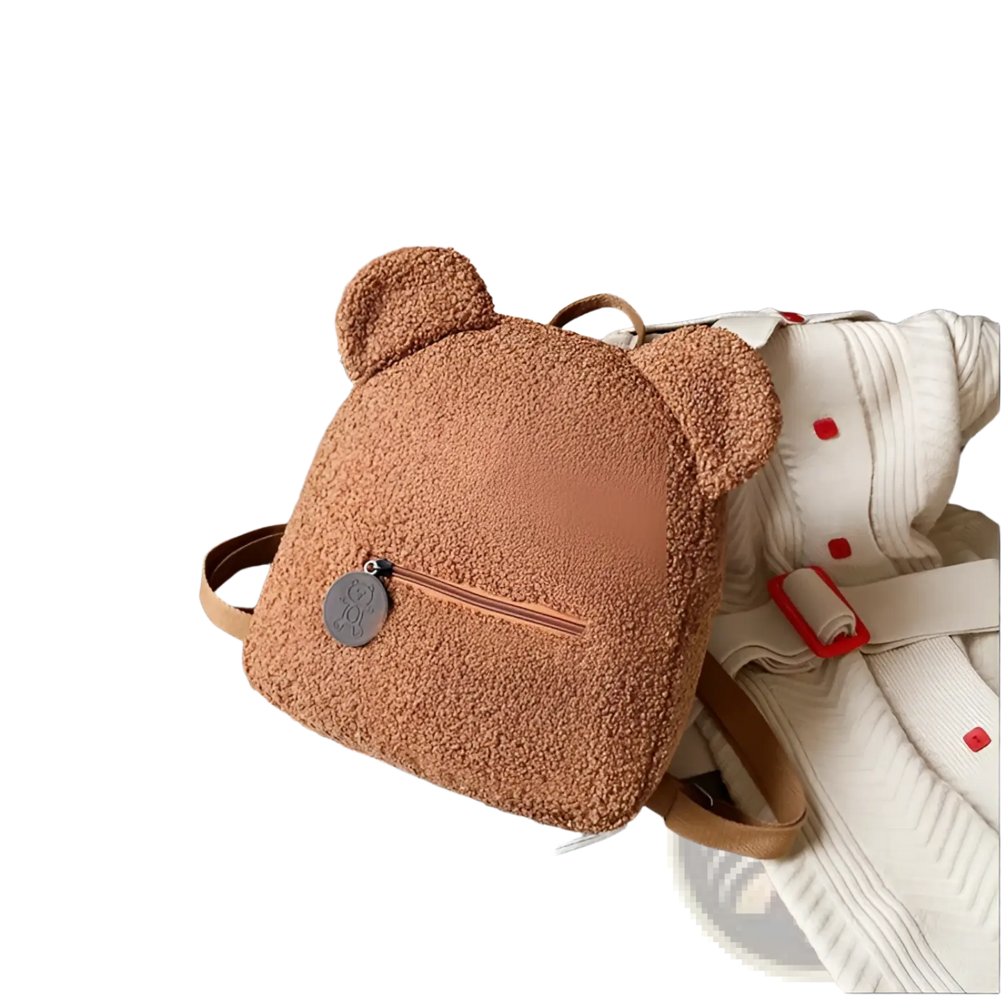 Bear Shaped Plush Backpack Cute Fuzzy Fleece Rucksack