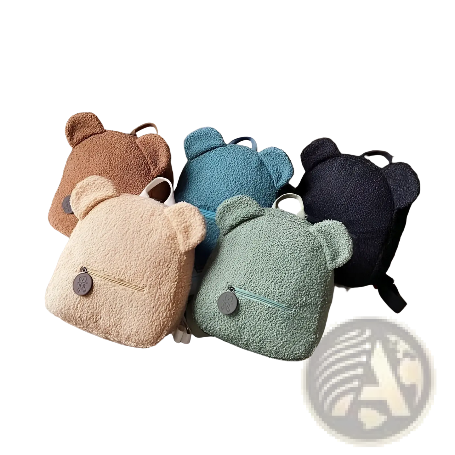 Bear Shaped Plush Backpack Cute Fuzzy Fleece Rucksack