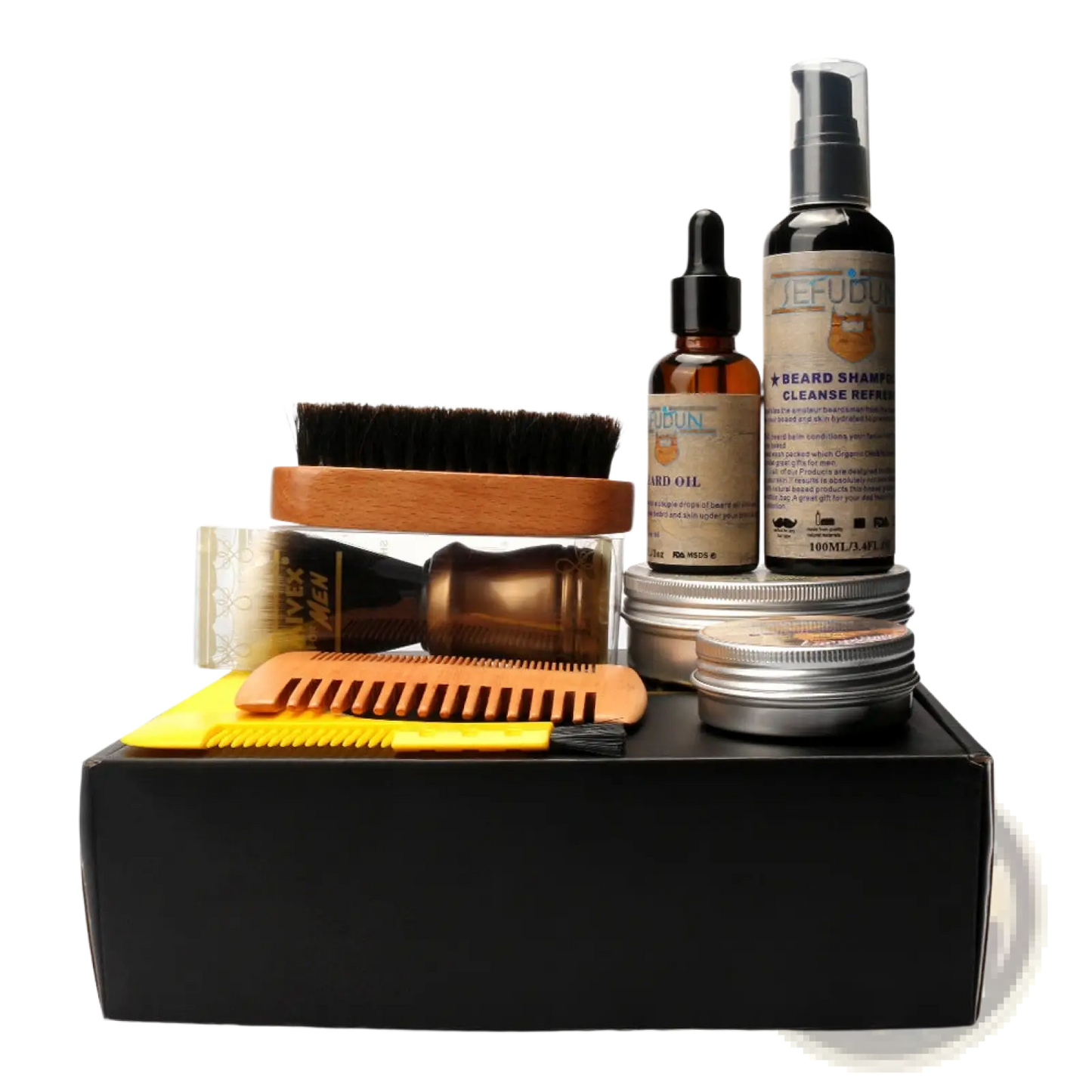 Beard Care Kit 9 Piece Grooming Set with Styling Tools