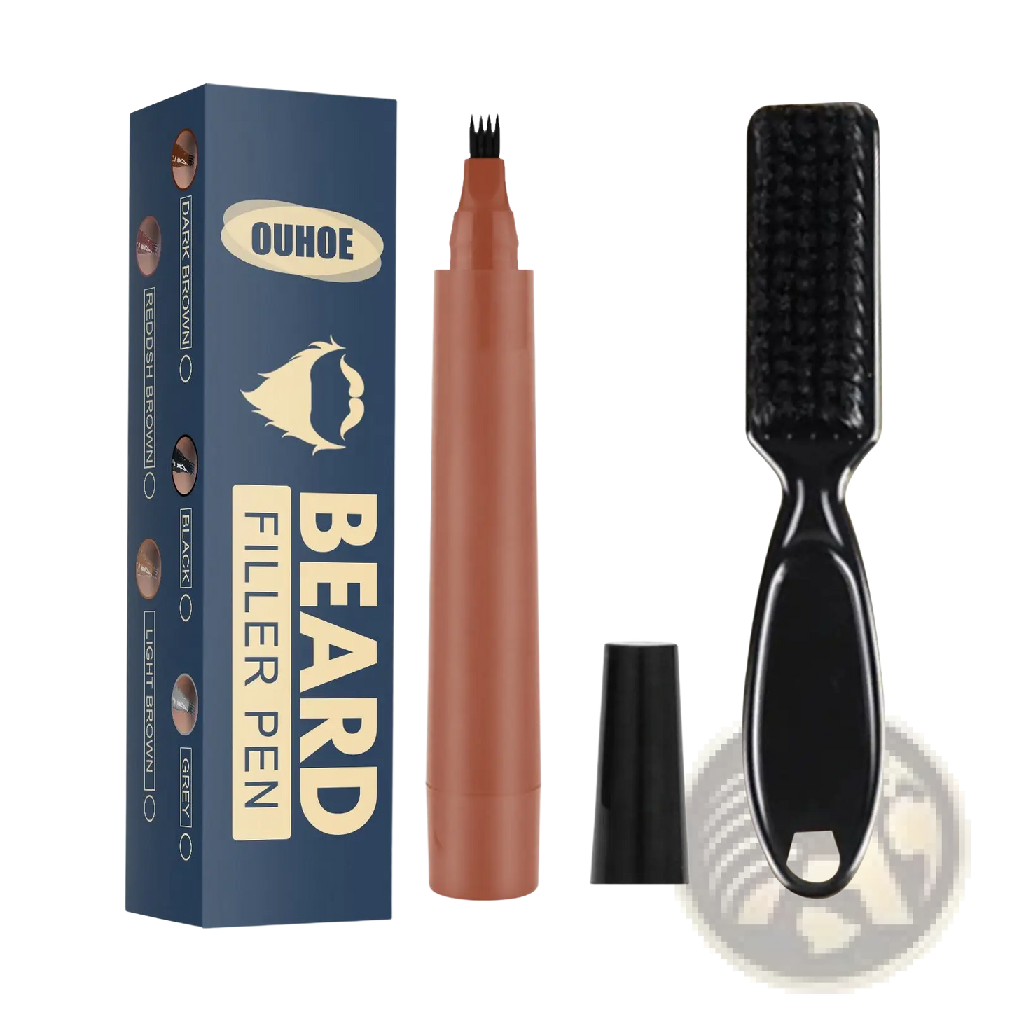 Beard Filler Pen Kit Waterproof Patchy Beard Pencil 4 Tip