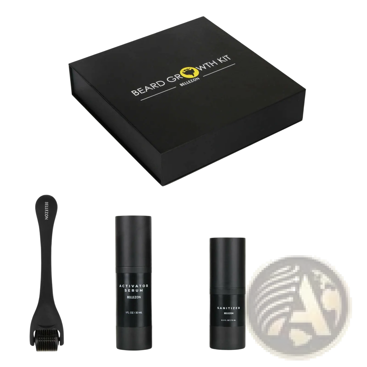 Beard Growth Kit with Derma Roller and Serum Set