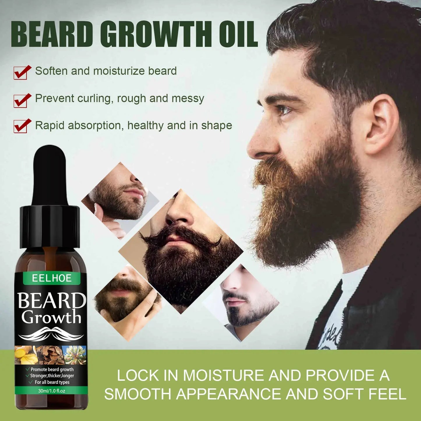 Beard Growth Oil Serum with Derma Roller Kit 40ml